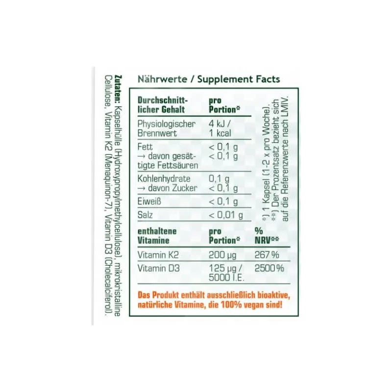 SRS Fit&Health - Vitamin D3/K2 - 60 Gélules